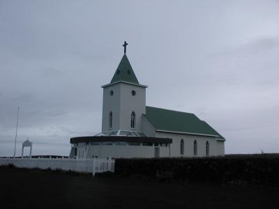 Myvatn cemetery with church