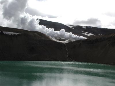 Sulphur-steam with Krafla-crater