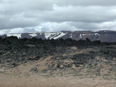 Walking through a strange volcano area