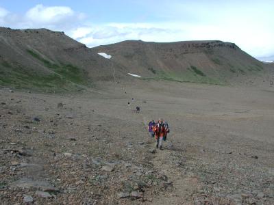 Walking back to the camping-site