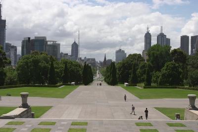 Swanston St from the The Shrine of Rememberance