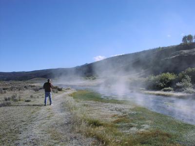 Early morning steam off Kendall warm springs