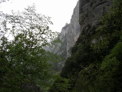 Les gorges de la Frau sous la pluie