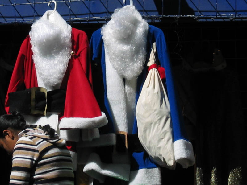blue santa suit