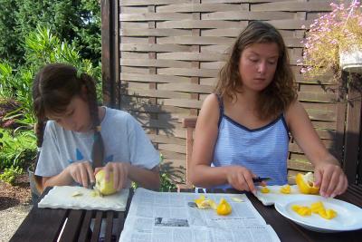 Anna and Anna  preparing food