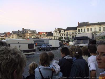 Turnhout (Belgium) Grote Markt - 6.8.2002 - Marktinvasie door de foorkramers onder grote belangstelling