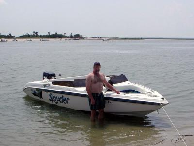 Mike and his boat  07/21/2002