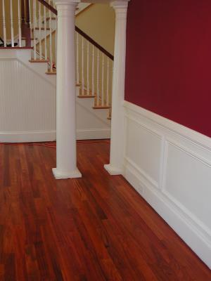 With the first coat of finish, the floor's character shines through