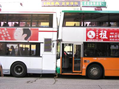 Bus traffic accident in Mong Kok