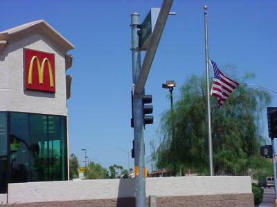 flag at half mast<br> the Pope has passed 2005