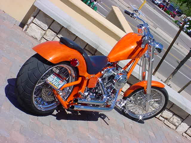 Orange Custom Chopper 2024 myteluguroots
