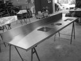 Piano in acciaio inox satinato - spuelen
