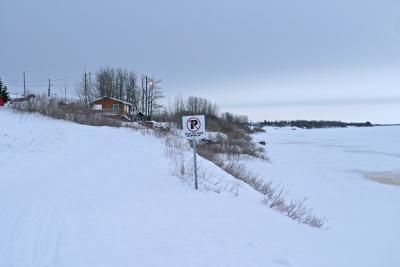 Moosonee shoreline in winter