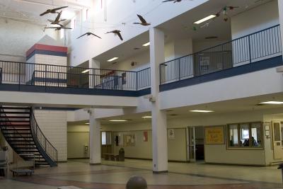 Inside main lobby of Moose Cree Complex