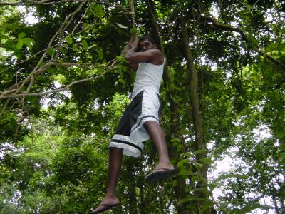 Lowell was climbing the vines like a ghetto Indian Tarzan!