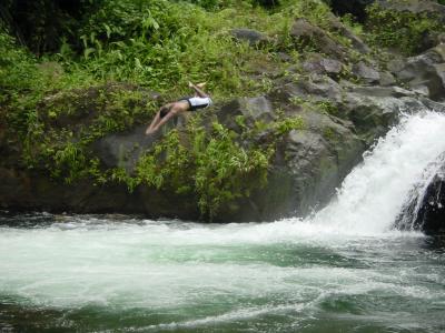 Lowell doing a Peter Pan off the Falls