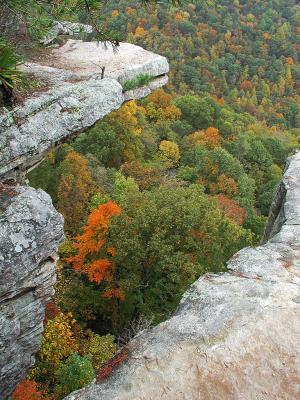 Looking down from the bluff
