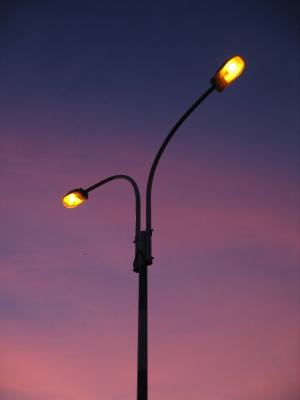 sunset & lampost