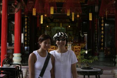 Co Mai Amy at a temple in Hoi An