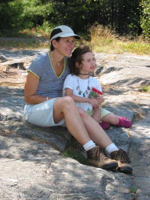 Relaxing after hike