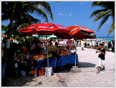 Vendors on Playa Del Carmen Beach