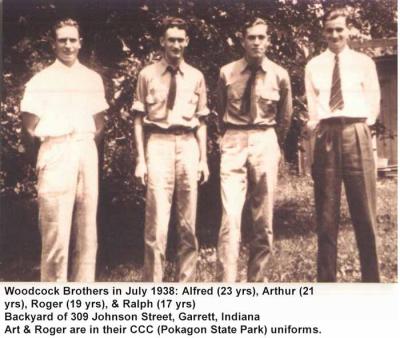 Alfred, Arthur, Roger & Ralph Woodcock - 1938