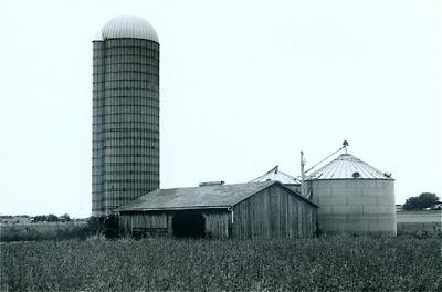 Tall Silo with Farm