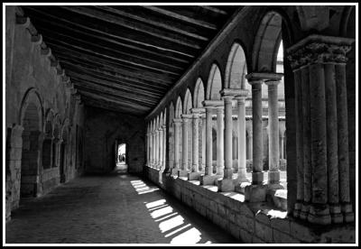 Cloister in black and white