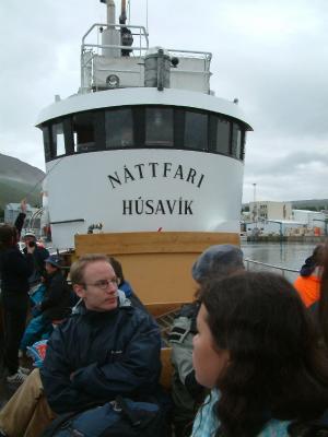 Whale watching aboard the Náttfari, Húsavík