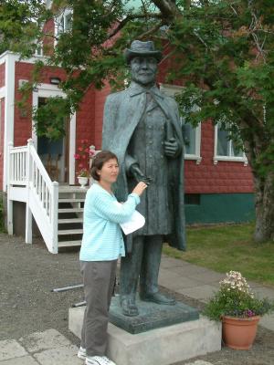 Statue of children's author Nonni (Jón Sveinsson) at Akureyri