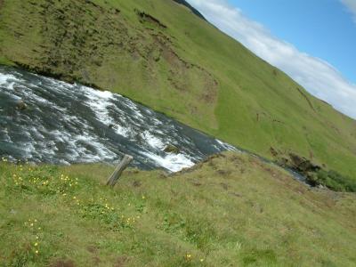 River at top of Skógafoss