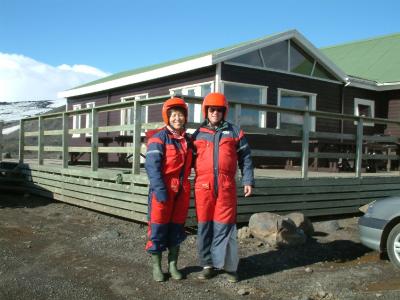Suited up for snowmobiling at Mýrdalsjökull