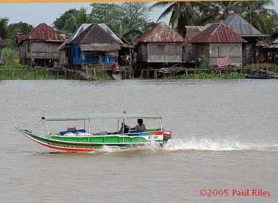 Souped-up local fishing boat in Palembang - south east Sumatra