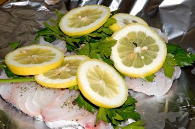 white snapper in papillote preparation