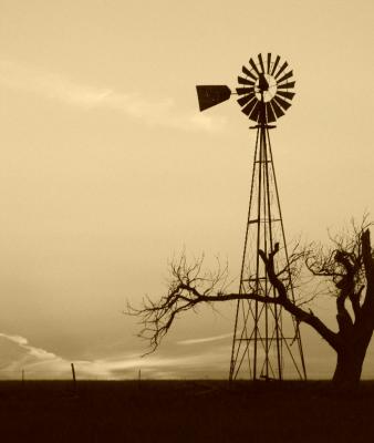 Windmill In Sepia