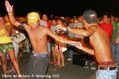 Neil and Ian doing some sort of chicken dance