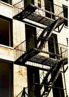 Fire escapes on the lower west side of New York