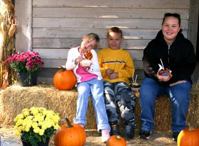 Fall fest kids getting pictures taken