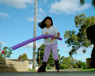 Andrea-Marie charging!