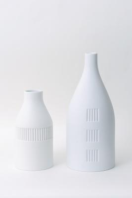 #014 Two White Vases