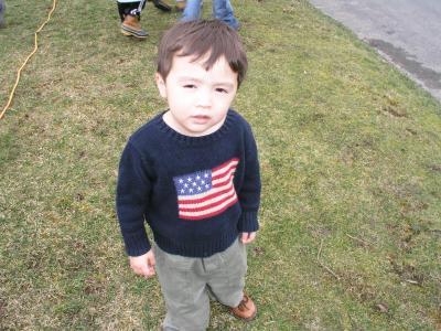 Kyle out on the hunt for easter eggs