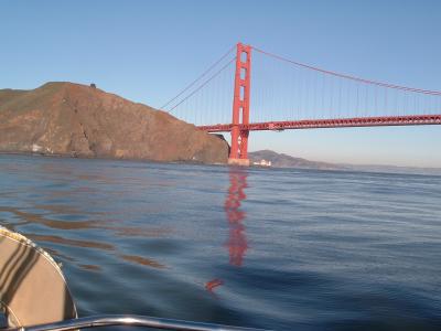 sailing out past the bridge