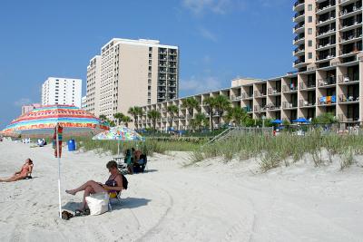 The beach along the Compass Cove hotel on South Ocean Boulevard.