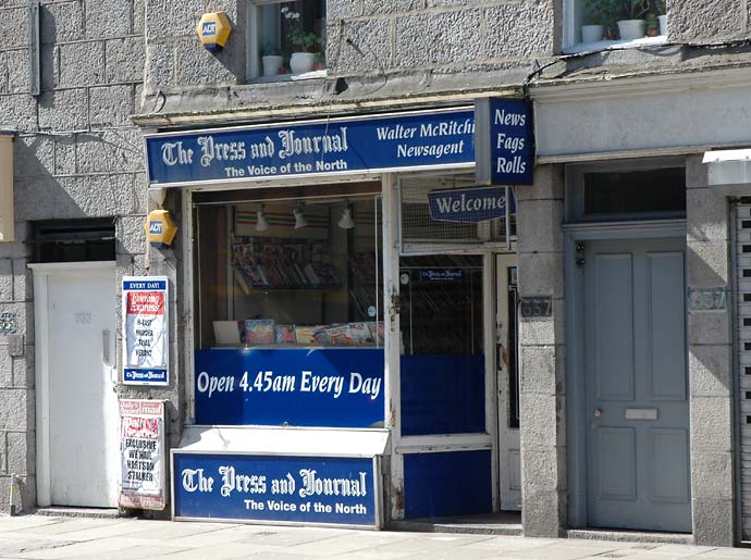 Walter Mcritchie newsagent, George street, Aberdeen