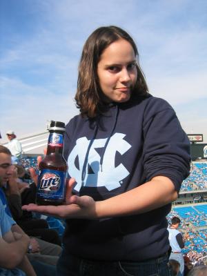 Me, with a plastic beer container