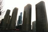 Sears Tower flanked by the Presidential Towers