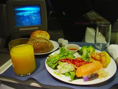 Dinner on the plane (2-1-2005)