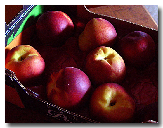 Ripe, Boxed Peaches