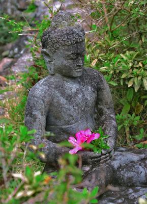 Buddha with flower