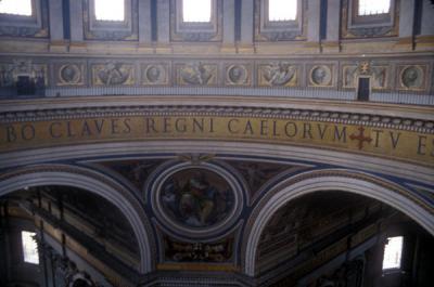 Inside St. Peter's Basilica (Notice the doors for scale)